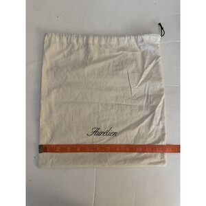 Aurelien 12.5 x 13.5 Beige Brown Cinch Top Luxury Travel Storage Dust Bag